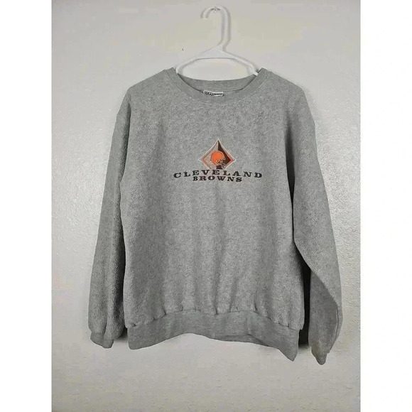 Vintage Brandon Grey Crewneck Long Sleeve Cleveland Browns Sweatshirt Small - Picture 1 of 6